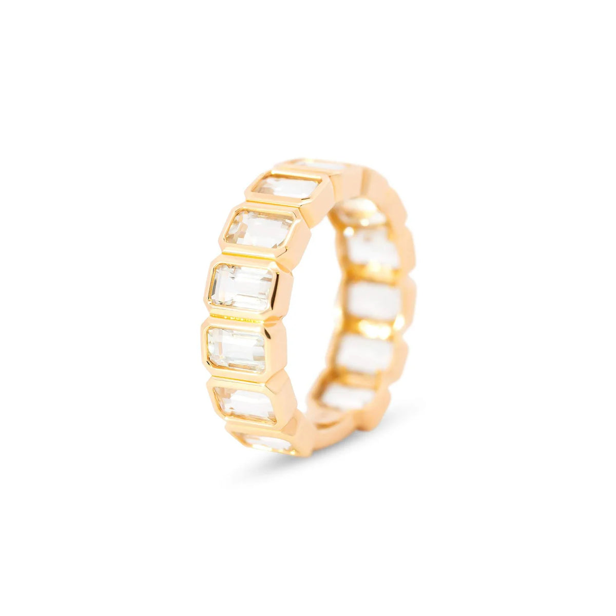 WHITE TOPAZ BEZEL SET RING