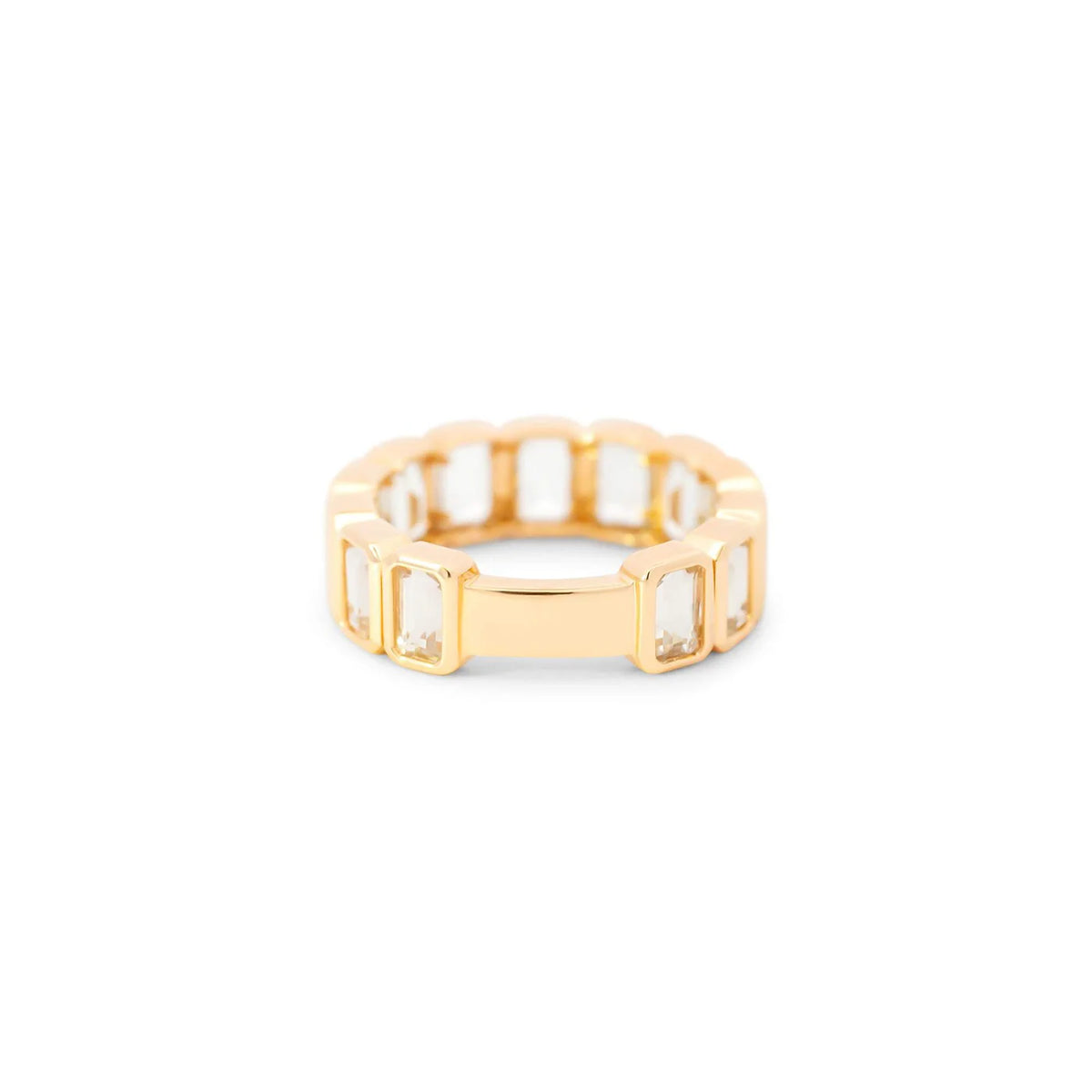 WHITE TOPAZ BEZEL SET RING